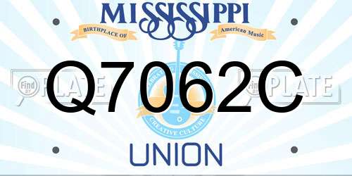 Q7062C Mississippi License Plate
