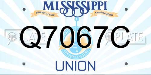 Q7067C Mississippi License Plate