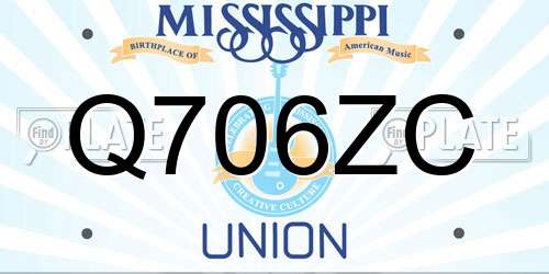 Q706ZC Mississippi License Plate
