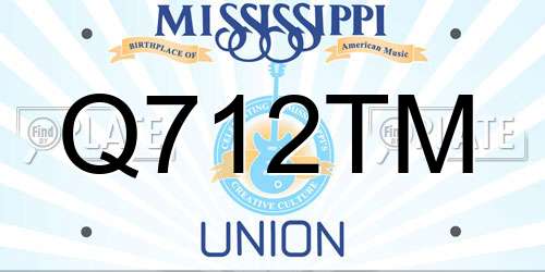 Q712TM Mississippi License Plate