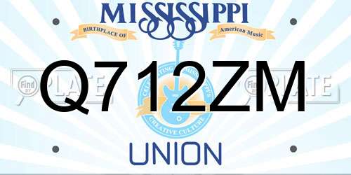 Q712ZM Mississippi License Plate