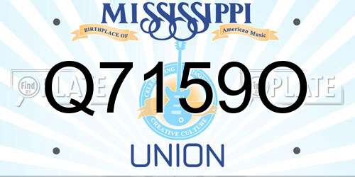 Q7159O Mississippi License Plate