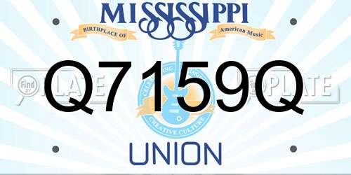 Q7159Q Mississippi License Plate