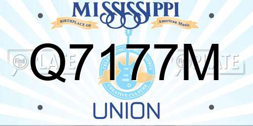 Q7177M Mississippi License Plate