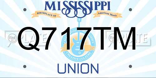 Q717TM Mississippi License Plate