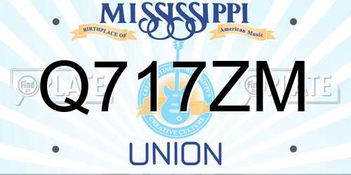 Q717ZM Mississippi License Plate
