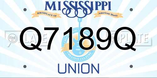 Q7189Q Mississippi License Plate