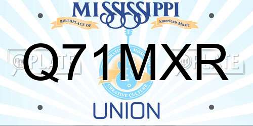 Q71MXR Mississippi License Plate