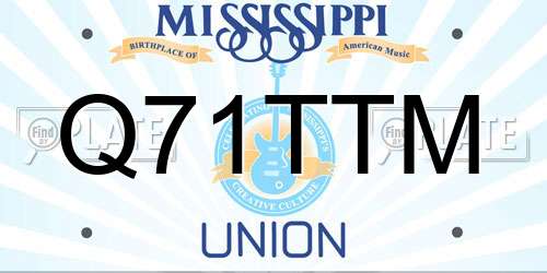 Q71TTM Mississippi License Plate