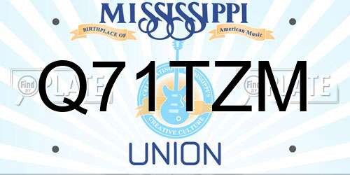 Q71TZM Mississippi License Plate