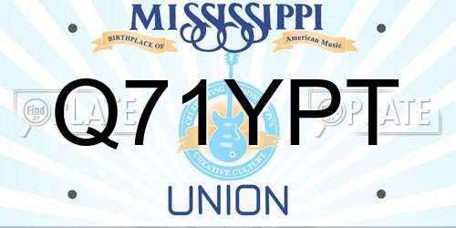 Q71YPT Mississippi License Plate