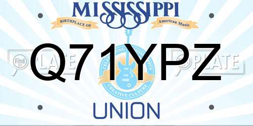 Q71YPZ Mississippi License Plate