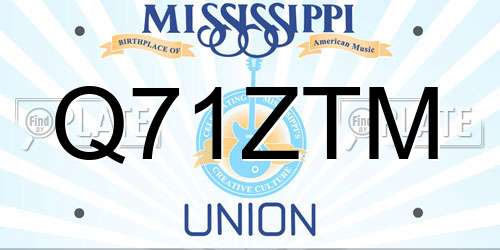 Q71ZTM Mississippi License Plate