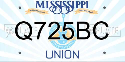 Q725BC Mississippi License Plate