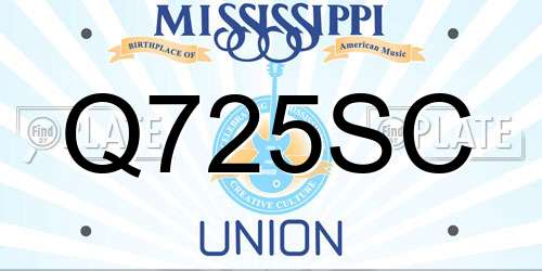 Q725SC Mississippi License Plate