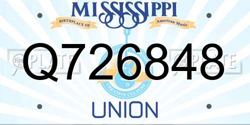 Q726848 Mississippi License Plate