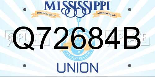 Q72684B Mississippi License Plate