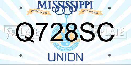 Q728SC Mississippi License Plate