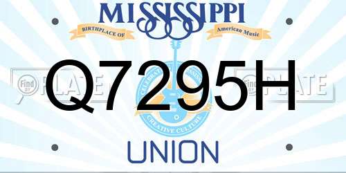 Q7295H Mississippi License Plate