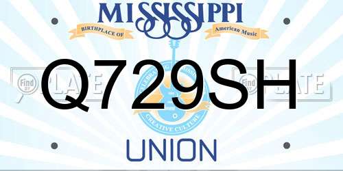 Q729SH Mississippi License Plate