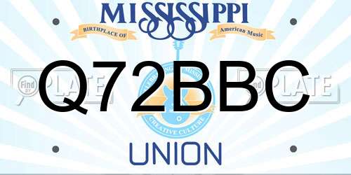 Q72BBC Mississippi License Plate