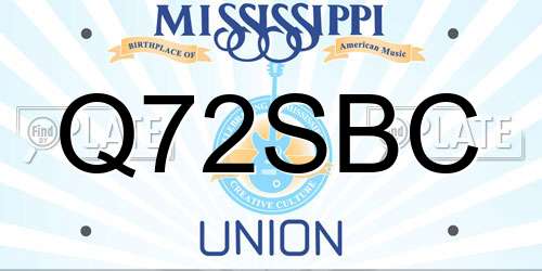 Q72SBC Mississippi License Plate