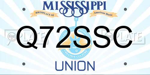 Q72SSC Mississippi License Plate