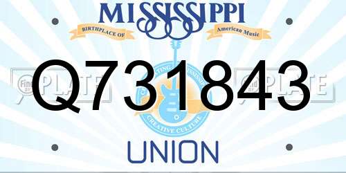 Q731843 Mississippi License Plate