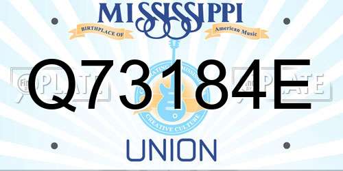 Q73184E Mississippi License Plate