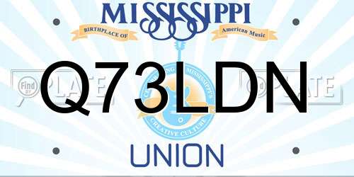 Q73LDN Mississippi License Plate