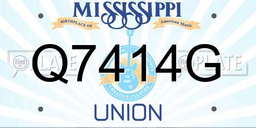 Q7414G Mississippi License Plate