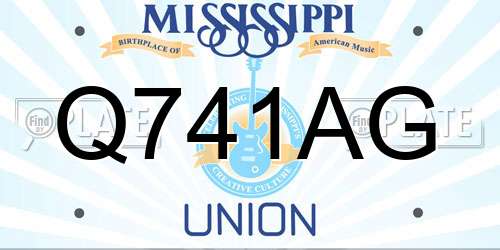 Q741AG Mississippi License Plate