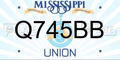 Q745BB Mississippi License Plate
