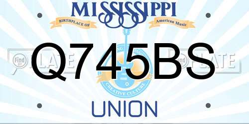 Q745BS Mississippi License Plate