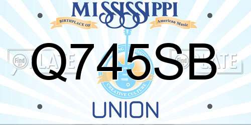 Q745SB Mississippi License Plate