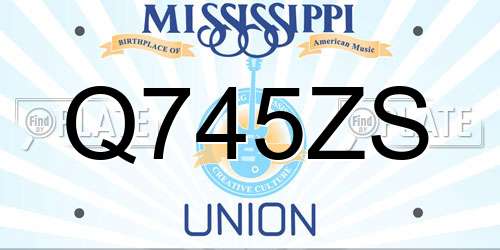 Q745ZS Mississippi License Plate