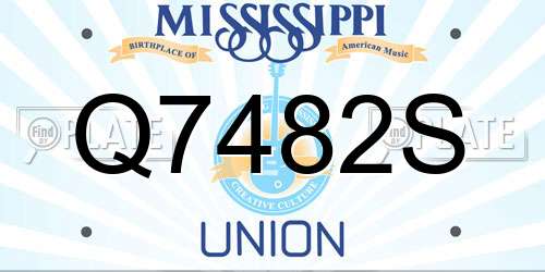 Q7482S Mississippi License Plate