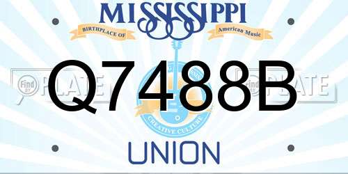 Q7488B Mississippi License Plate