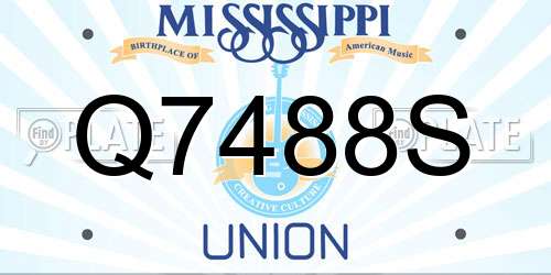 Q7488S Mississippi License Plate