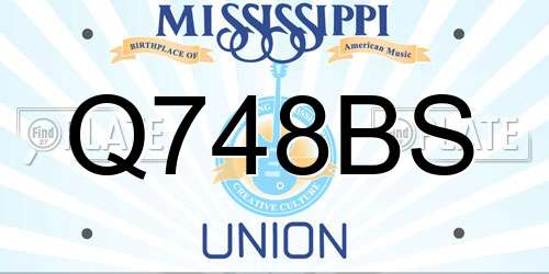Q748BS Mississippi License Plate