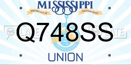 Q748SS Mississippi License Plate
