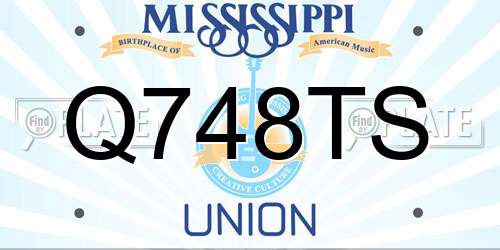 Q748TS Mississippi License Plate
