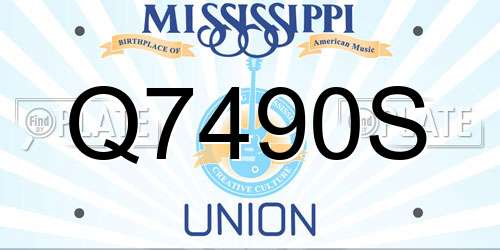 Q7490S Mississippi License Plate
