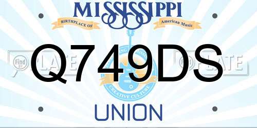 Q749DS Mississippi License Plate