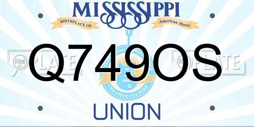 Q749OS Mississippi License Plate