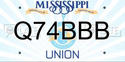 Q74BBB Mississippi License Plate