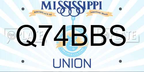 Q74BBS Mississippi License Plate