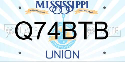 Q74BTB Mississippi License Plate