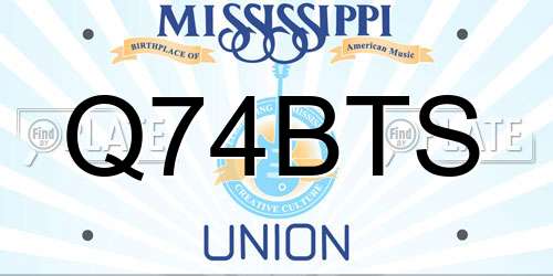 Q74BTS Mississippi License Plate
