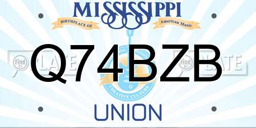 Q74BZB Mississippi License Plate